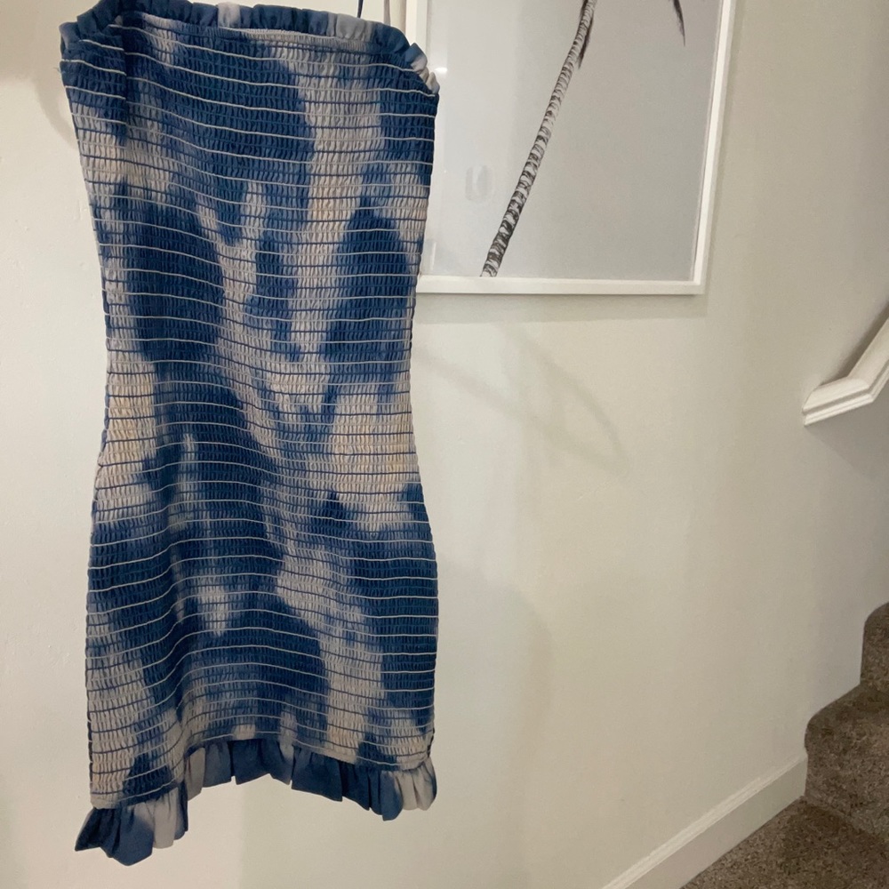 Smocked dress with ruffle